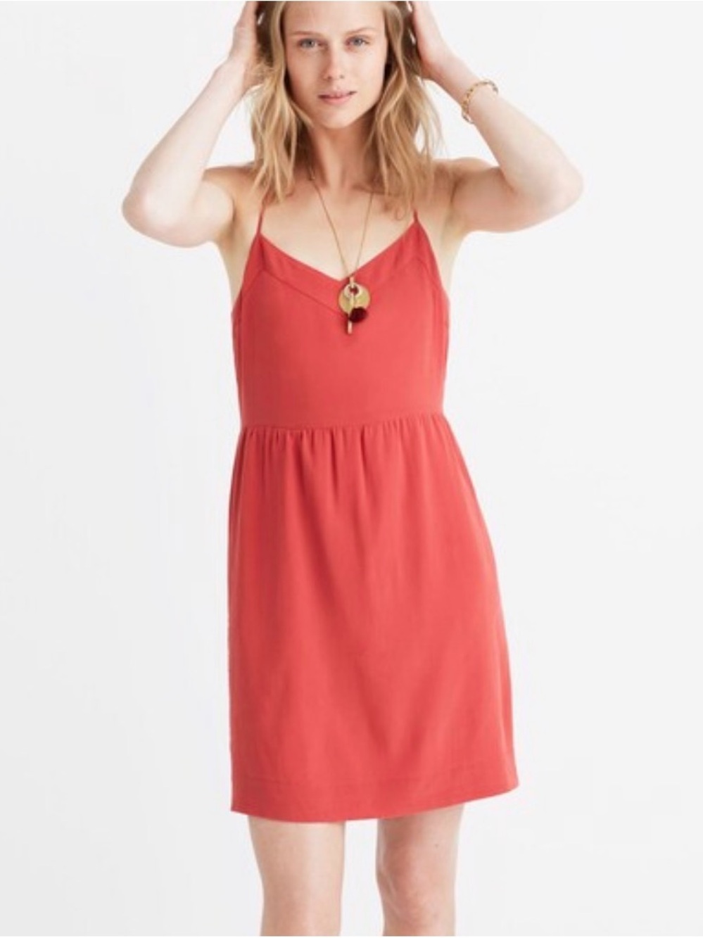 Madewell Silk Sunlight Cami Dress in Faded Begonia
